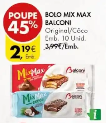 Pingo Doce BOLO MIX MAX BALCONI Emb. 10 Unid. promoção