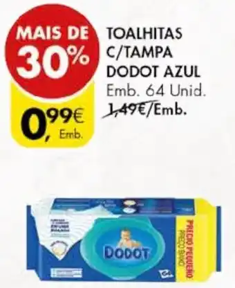 Pingo Doce TOALHITAS C/TAMPA DODOT AZUL Emb. 64 Unid. promoção