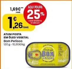 Intermarché Bom petisco - atum posta em oleo vegetal promoção