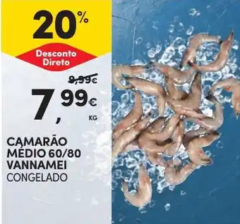 Continente CAMARÃO MÉDIO 60/80 VANNAMEI CONGELADO KG promoção