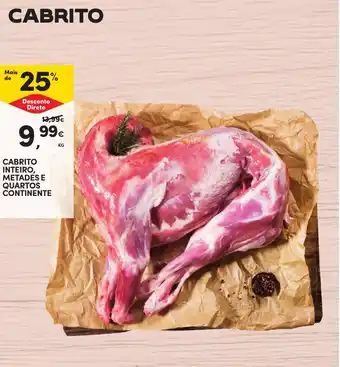 Continente CABRITO INTEIRO, METADES E QUARTOS CONTINENTE KG promoção