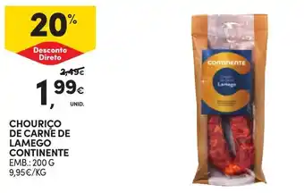 Continente CHOURICO DE CARNE DE LAMEGO CONTINENTE EMB.: 200 G promoção