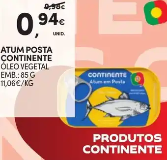Continente ATUM POSTA CONTINENTE ÓLEO VEGETAL EMB.: 85 G promoção