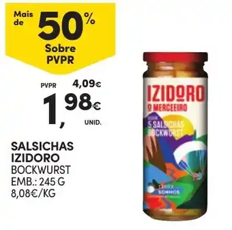 Continente SALSICHAS IZIDORO BOCKWURST EMB.: 245 G promoção