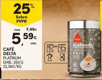 Continente CAFÉ DELTA PLATINUM EMB.: 250 G promoção