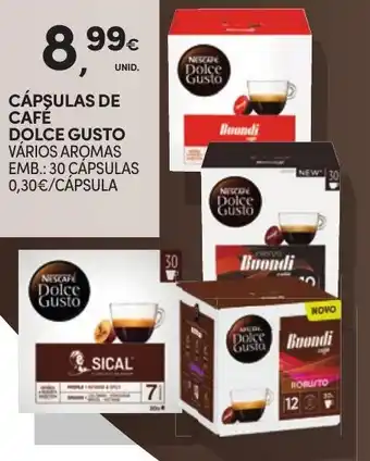 Continente CÁPSULAS DE CAFÉ DOLCE GUSTO VARIOS AROMAS EMB.: 30 CAPSULAS promoção