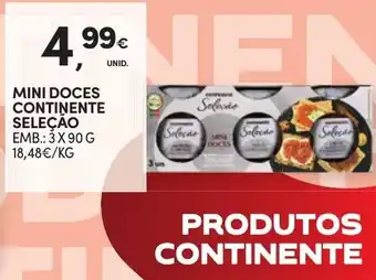 Continente MINI DOCES CONTINENTE SELEÇÃO EMB.: 3X 90 G promoção