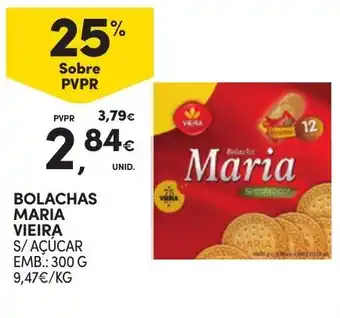 Continente BOLACHAS MARIA VIEIRA S/AÇÚCAR EMB.: 300 G promoção
