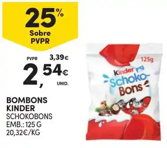 Continente BOMBONS KINDER SCHOKOBONS EMB.: 125 G promoção