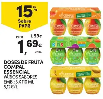 Continente DOSES DE FRUTA COMPAL ESSENCIAL VÁRIOS SABORES EMB.: 3 X 110 ML promoção