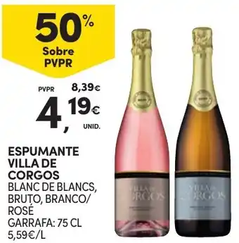Continente ESPUMANTE VILLA DE CORGOS GARRAFA: 75 CL promoção