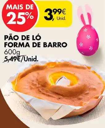 Pingo Doce PÃO DE LÓ FORMA DE BARRO 600g promoção