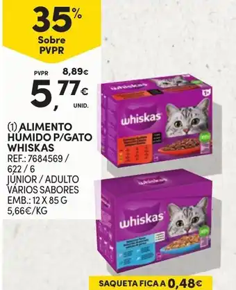 Continente ALIMENTO HUMIDO P/GATO WHISKAS promoção