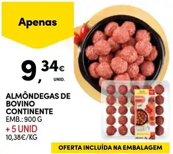 Continente ALMÔNDEGAS DE BOVINO CONTINENTE EMB.: 900 G promoção