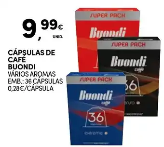 Continente CÁPSULAS DE CAFÉ BUONDI VÁRIOS AROMAS EMB.: 36 CÁPSULAS promoção