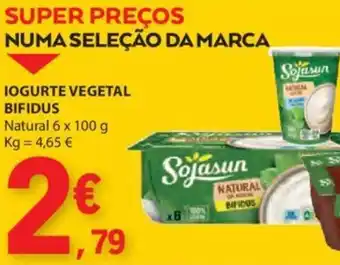 E.Leclerc IOGURTE VEGETAL BIFIDUS Natural 6 x 100 g promoção