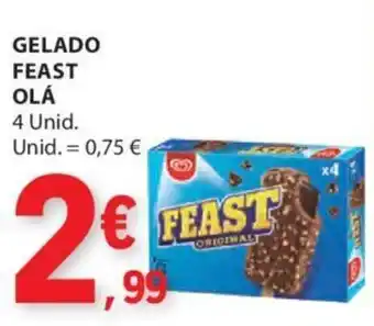 E.Leclerc GELADO FEAST OLÁ 4 unid. promoção