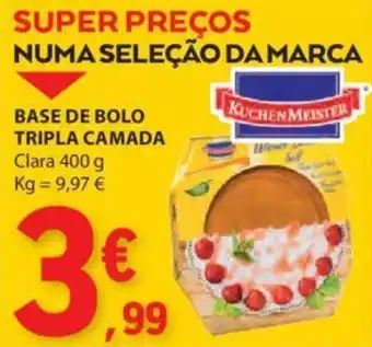 E.Leclerc BASE DE BOLO TRIPLA CAMADA Clara 400 g promoção