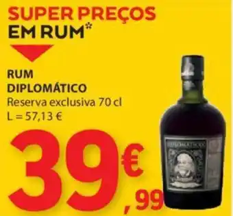 E.Leclerc RUM DIPLOMÁTICO Reserva exclusiva 70 cl promoção