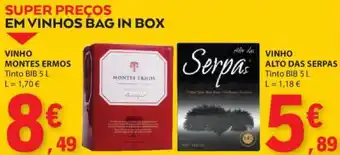 VINHO MONTES ERMOS Tinto BIB 5 L