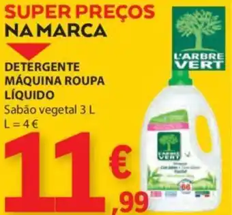 E.Leclerc DETERGENTE MÁQUINA ROUPA LÍQUIDO Sabão vegetal 3 l promoção