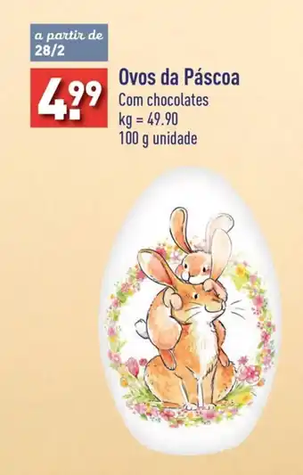 ALDI Ovos da Páscoa Com chocolates 100 g unidade promoção