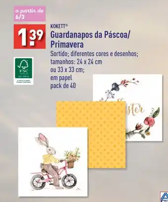 ALDI KOKETT Guardanapos da Páscoa/ Primavera promoção