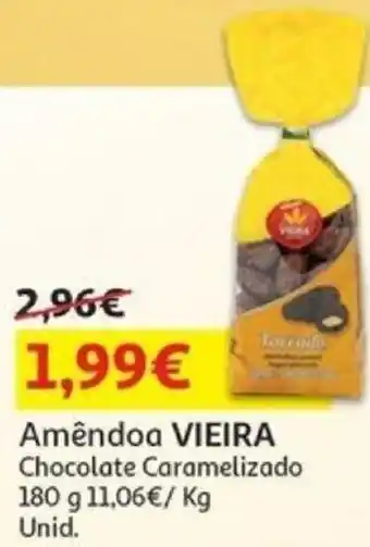 Auchan Amêndoa VIEIRA Chocolate Caramelizado 180 g promoção