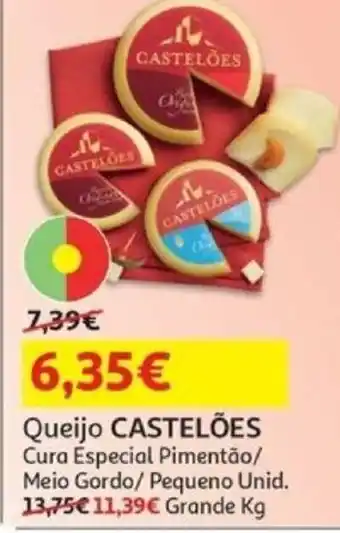 Auchan Queijo CASTELÕES Cura Especial Pimentão/ Meio Gordo/ Pequeno Unid. promoção