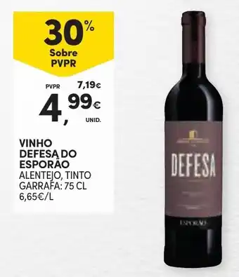 Continente VINHO DEFESA DO ESPORÃO ALENTEJO, TINTO GARRAFA: 75 CL promoção