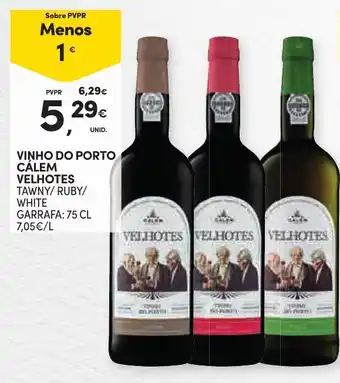 Continente VINHO DO PORTO CALEM VELHOTES GARRAFA: 75 CL promoção