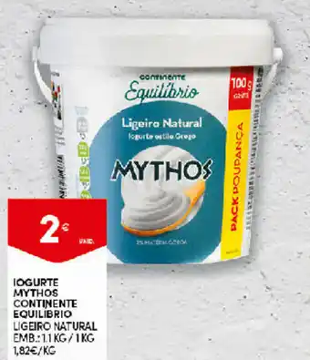 Continente Iogurte Mythos Continente Equilibrio Ligeiro Natural promoção