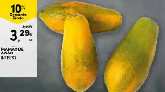 Continente Mamão de Aviao Inteiro promoção