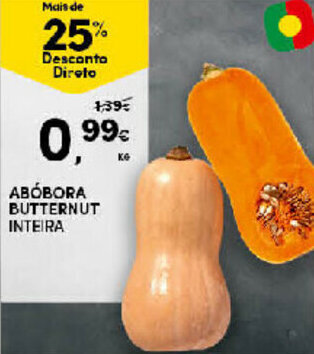 Continente Abóbora Butternut promoção