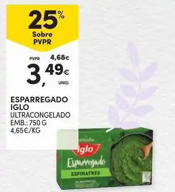 Continente ESPARREGADO IGLO 750G promoção