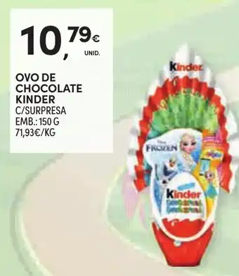 Continente OVO DE CHOCOLATE KINDER C/SURPRESA EMB.: 150 G promoção
