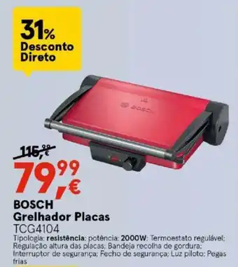 Worten Bosch Grelhador Placas 2000W promoção
