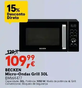 Worten Becken Micro-Ondas Grill 30L promoção