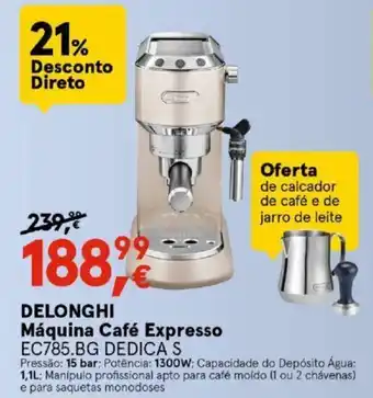 Worten Delonghi Máquina Café Expresso 1,1L promoção