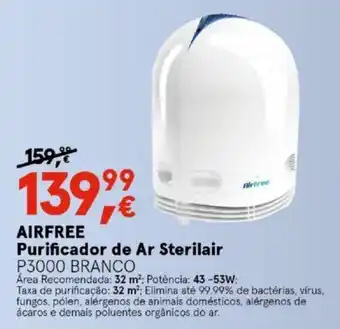 Airfree Purificador de Ar Sterilair P300 Branco 32m²