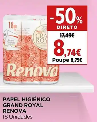 Supercor PAPEL HIGIÉNICO GRAND ROYAL RENOVA 18 Unidades promoção