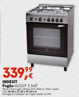 Worten Indesit Fogão I6GG1F X NAT (A) 85 x (L) 60 x (P) 60cm promoção