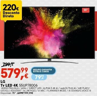 Worten LG TV LED 4K 55UP78006 promoção