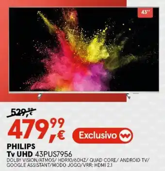 Worten Philips TV UHD 43PUS7956 promoção