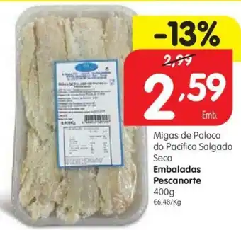 Minipreço Migas de Paloco do Pacífico Salgado Seco Embaladas Pescanorte 400g promoção