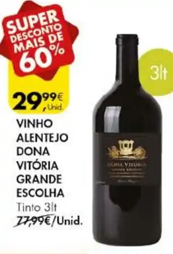 Pingo Doce VINHO ALENTEJO DONA VITÓRIA GRANDE ESCOLHA Tinto 3lt promoção