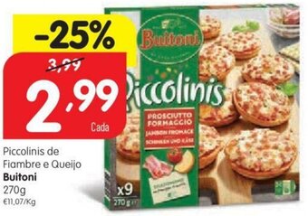 Minipreço Piccolinis de Fiambre e Queijo Buitoni 270g promoção
