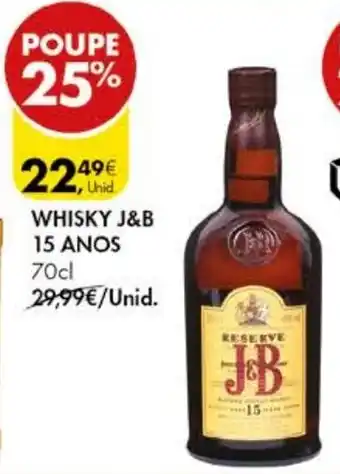 Pingo Doce WHISKY J&B 15 ANOS 70cl promoção