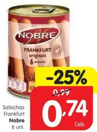 Minipreço Salsichas Frankfurt Nobre 6 Unid promoção