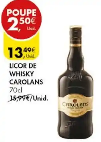 Pingo Doce LICOR DE WHISKY CAROLANS 70cl promoção